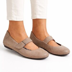 Born Taupe Mary Jane Malli Leather Mules with Adjustable Strap Women’s Size 8.5
